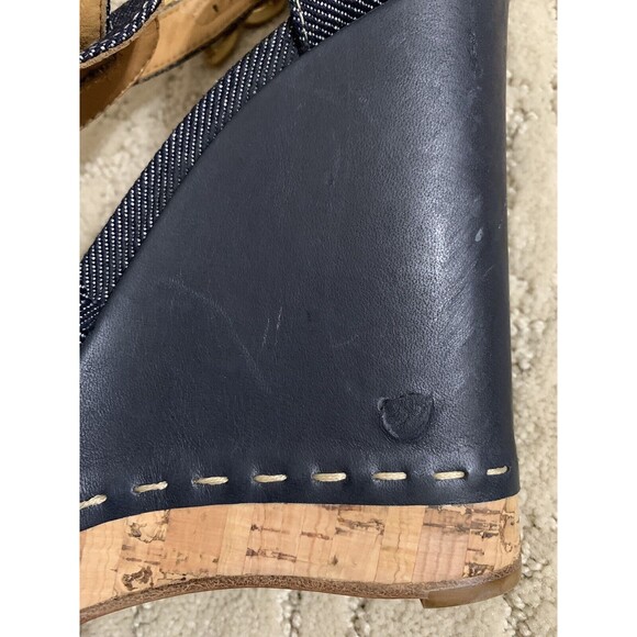 Authentic Chloe Blue Denim Wedge Espadrilles Sandals Size 39.5 (US 8.5) - Picture 6 of 9